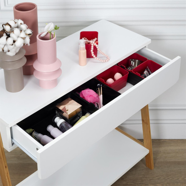 Zestaw 7 ORGANIZERÓW czarne/czerwone z tworzywa