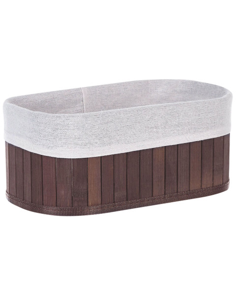 Zestaw 5 koszyków do łazienki bambusowe szare