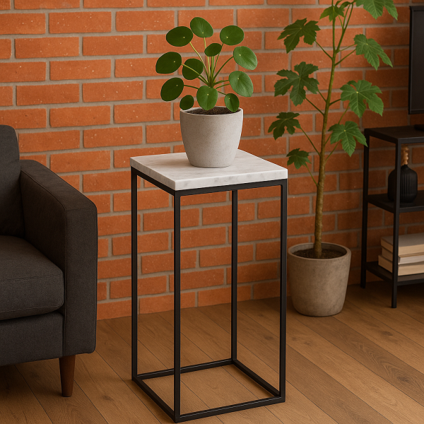 Kwietnik Metalowy z Marmurem Carrara VASO 12