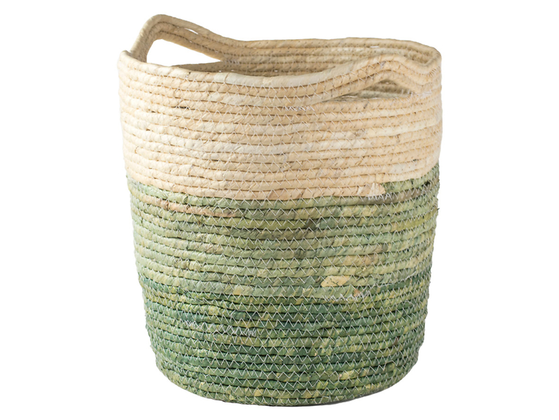 Kosz pleciony naturalny z uszami L 33 cm