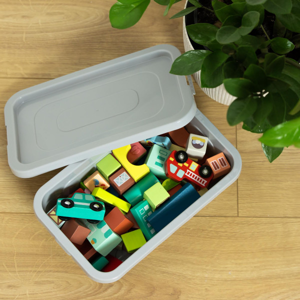 Pojemnik Pudło Plastikowe Z Pokrywą Zamykane 4,5 L Szary