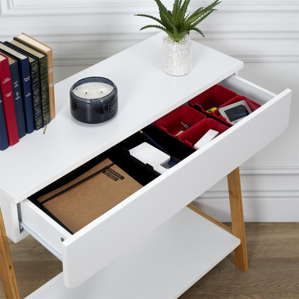 Zestaw 7 ORGANIZERÓW czarne/czerwone z tworzywa