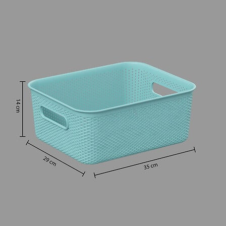 KOSZYK Grochy 11L szary ciemny AŻUROWY z uchwytami