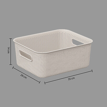 KOSZYK Grochy 11L szary ciemny AŻUROWY z uchwytami