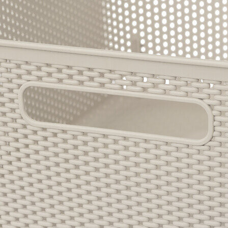 KOSZYK Grochy 11L szary ciemny AŻUROWY z uchwytami