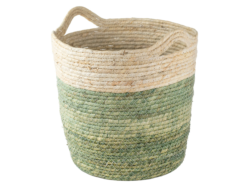 Kosz pleciony naturalny z uszami M 30 cm