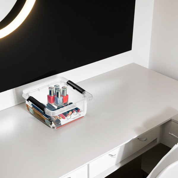 Pojemnik Pudło Plastikowe Z Pokrywą Kwadratowy 2 L