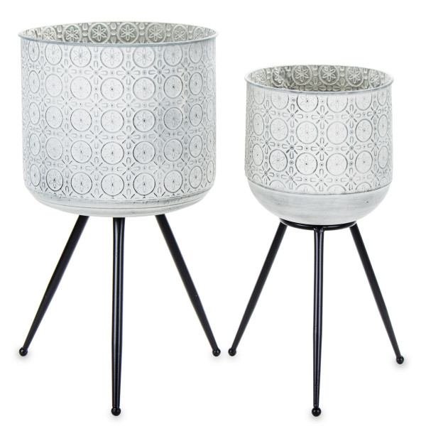 Kwietnik metalowy 2 szt. Light Grey