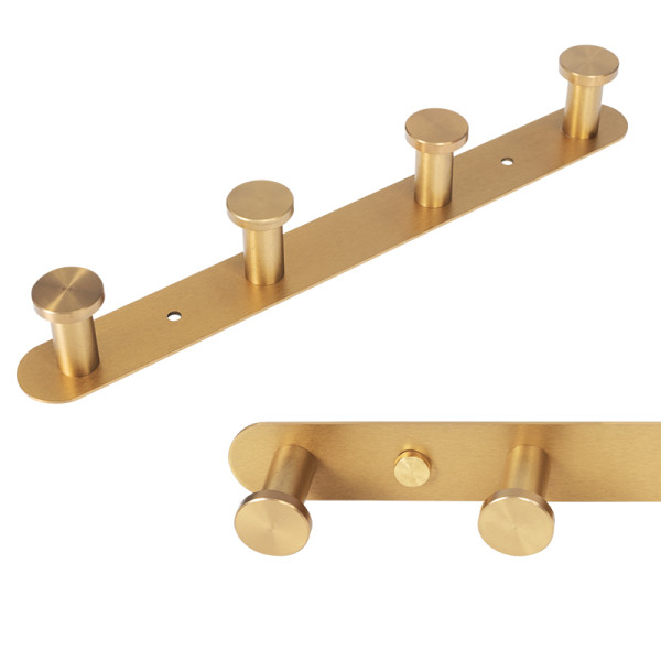 Wieszak na ubrania ścienny metalowy złoty do przedpokoju łazienki kuchni