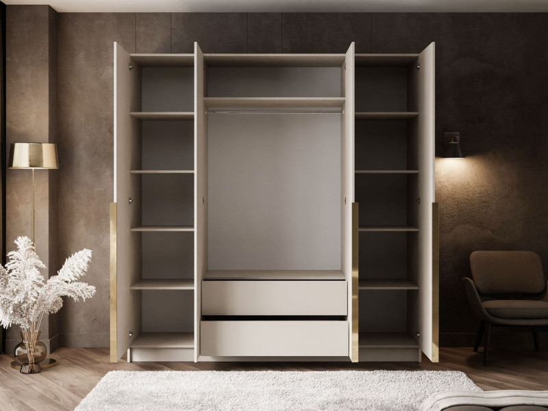 Szafa z lustrem AUREL 4D KASZMIR/złoty chrom