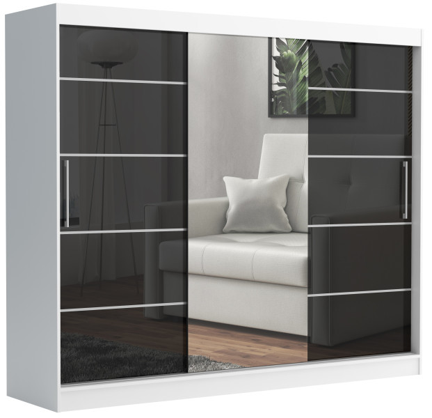 Szafa przesuwna CHELSEA 235 cm Garderoba Kamienny/Kaszmir