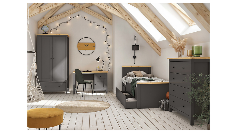 Szafa dwudrzwiowa Hesen 101 cm modrzew sibiu jasny/sosna larico