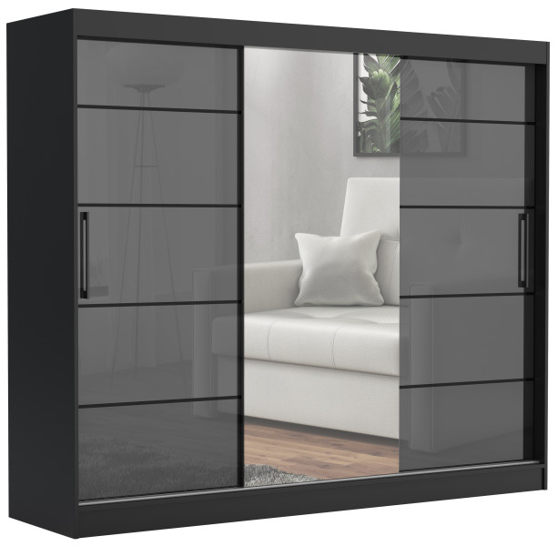 Szafa przesuwna CHELSEA 235 cm Garderoba Kamienny/Kaszmir