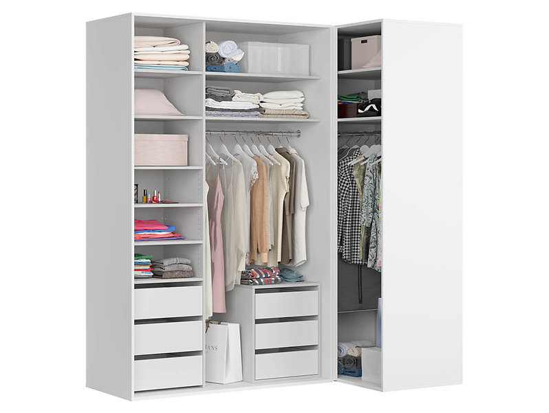 Szafa modułowa Flex 178 x 203 cm narożna z drzwiami grafit