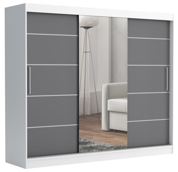 Szafa przesuwna CHELSEA 235 cm Garderoba Kamienny/Kaszmir