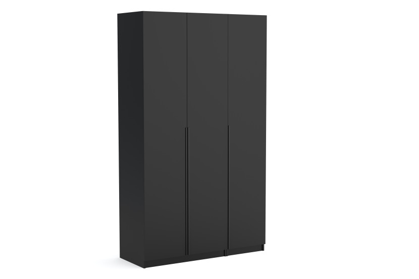 Szafa trzydrzwiowa Bristol 135cm Czarny złote uchwyty