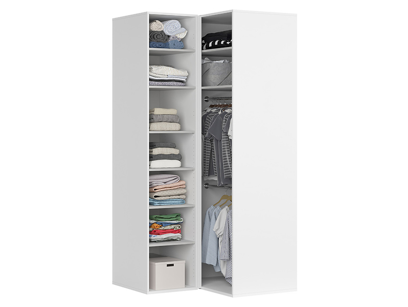 Szafa modułowa Flex 178 x 203 cm narożna z drzwiami grafit