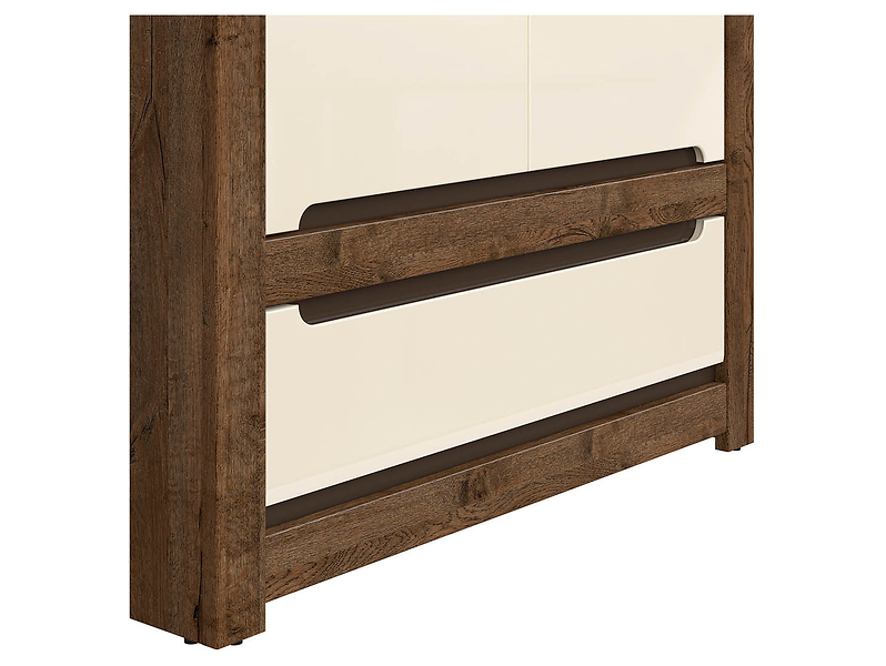 Szafa dwudrzwiowa Ruso 104 cm z szufladą dąb april/perłowy połysk