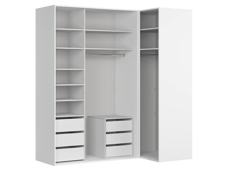 Szafa modułowa Flex 178 x 203 cm narożna z drzwiami grafit