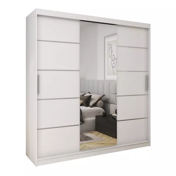 Szafa przesuwna z lustrem 200 cm HOT dąb sonoma