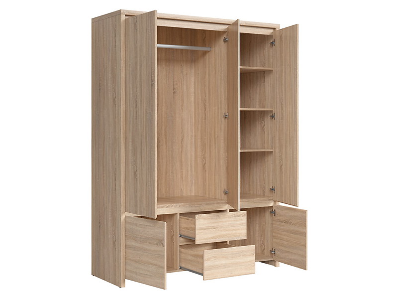 Szafa pięciodrzwiowa Kaspian 153 cm z lustrem i szufladami wenge