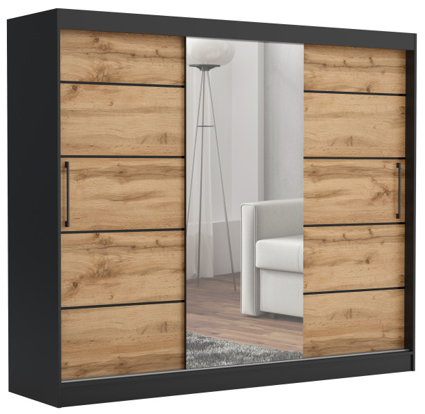 Szafa przesuwna CHELSEA 235 cm Garderoba Kamienny/Kaszmir