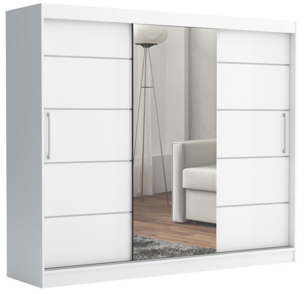 Szafa przesuwna CHELSEA 235 cm Garderoba Kamienny/Kaszmir