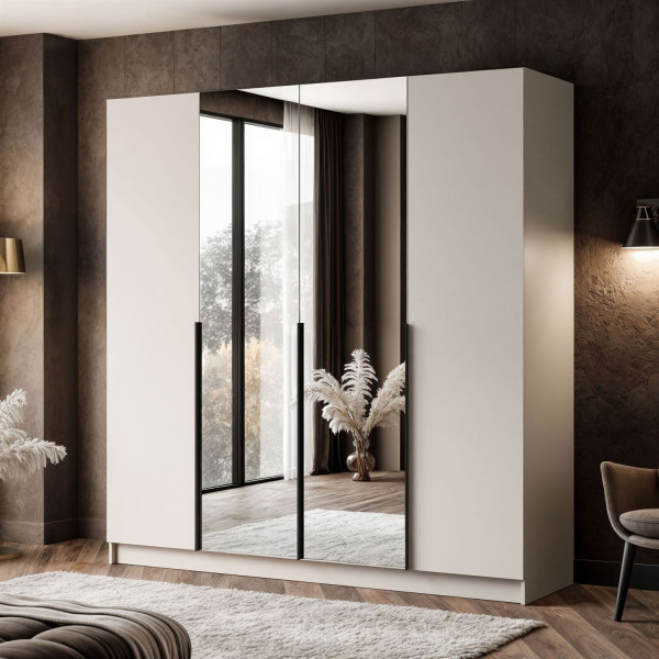 Szafa z lustrem AUREL 4D KASZMIR/złoty chrom