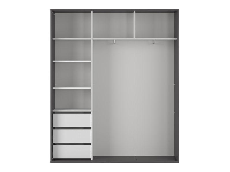 Szafa przesuwna Flex 181 cm z lustrem grafit