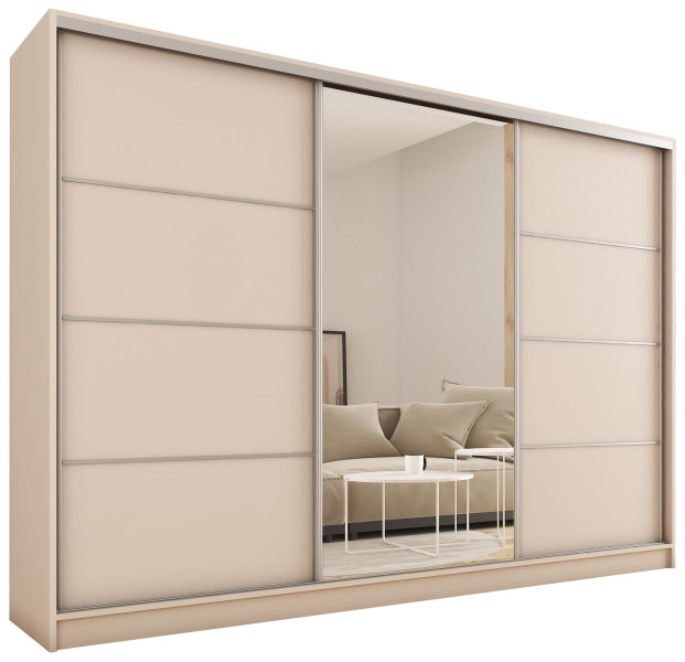 Szafa przesuwna z lustrem 280 cm TOP grafit