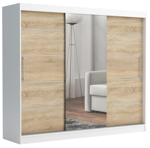 Szafa przesuwna CHELSEA 235 cm Garderoba Kamienny/Kaszmir