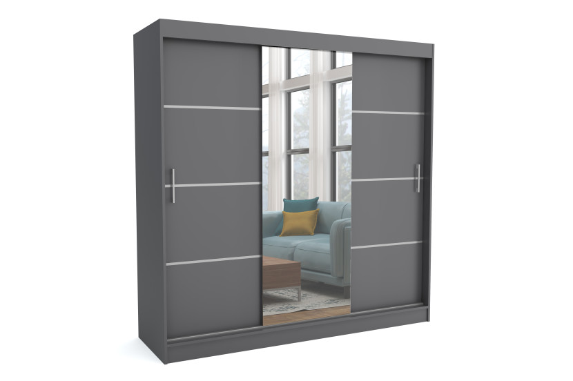 Szafa garderoba przesuwna WINDSOR 200 cm TOMY CZARNY