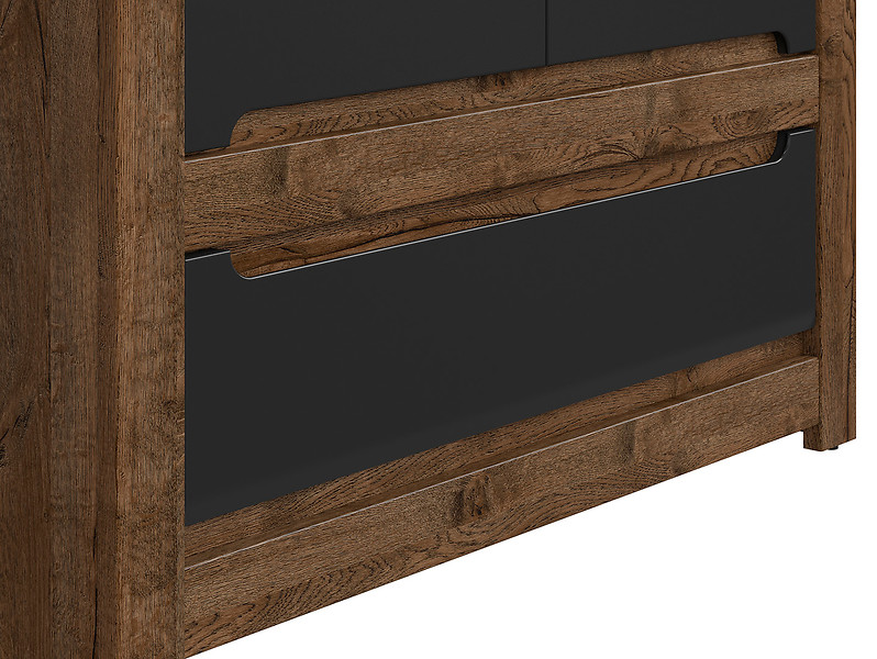 Szafa dwudrzwiowa Ruso 104 cm z szufladą dąb april/perłowy połysk