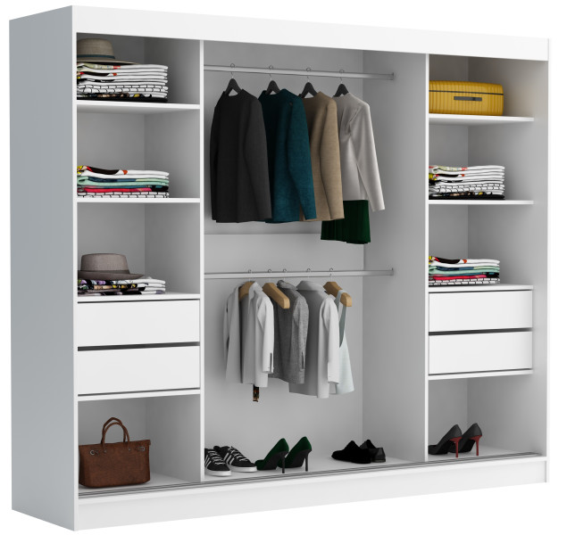 Szafa przesuwna CHELSEA 235 cm Garderoba Kamienny/Kaszmir