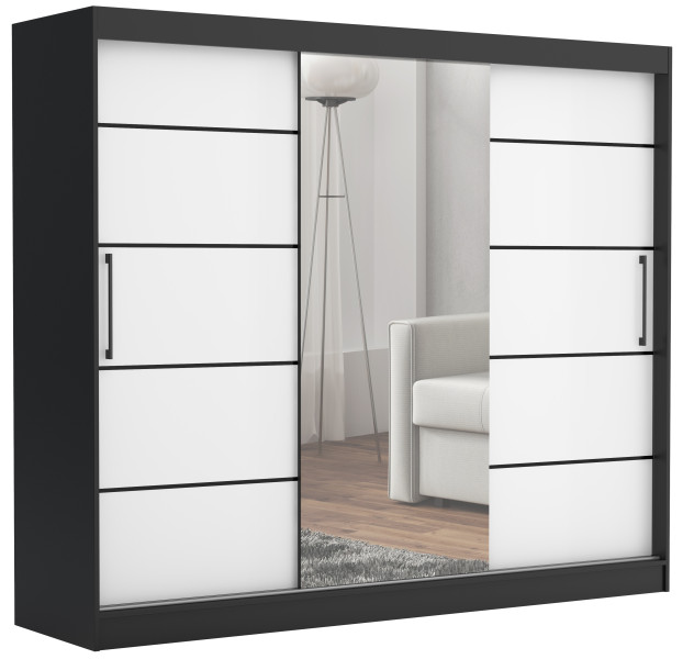 Szafa przesuwna CHELSEA 235 cm Garderoba Kamienny/Kaszmir