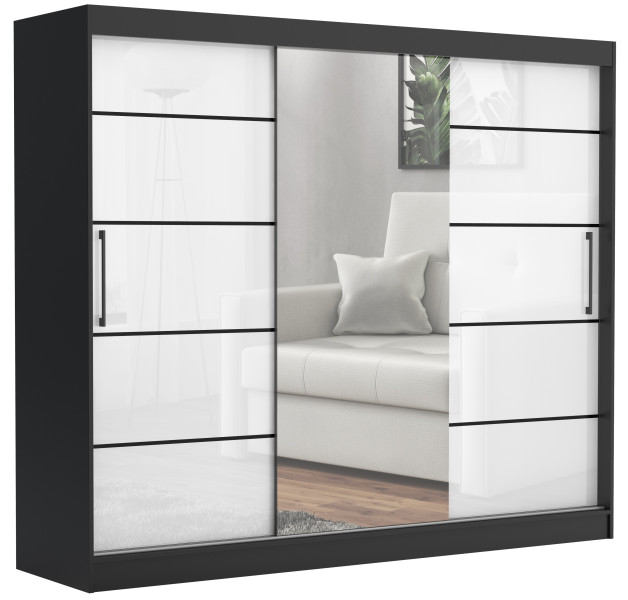 Szafa przesuwna CHELSEA 235 cm Garderoba Kamienny/Kaszmir