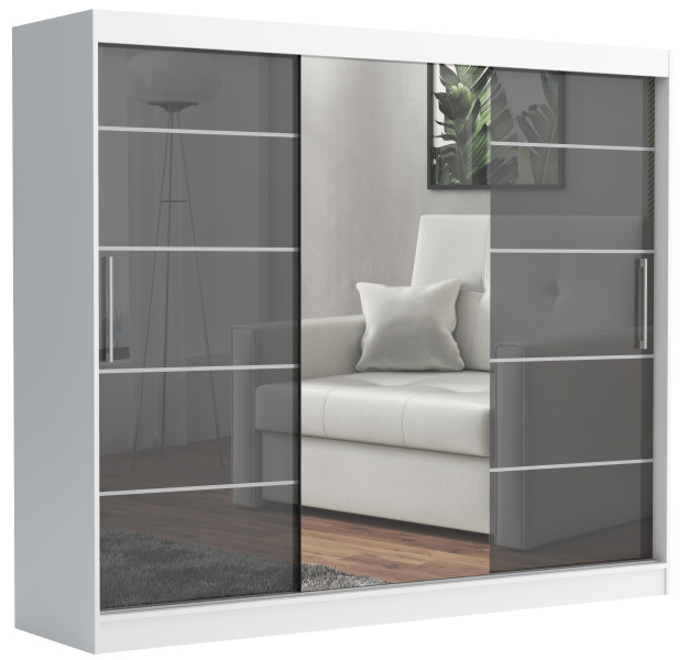 Szafa przesuwna CHELSEA 235 cm Garderoba Kamienny/Kaszmir