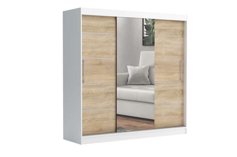 Szafa przesuwna CHELSEA 235 cm Garderoba Kamienny/Kaszmir