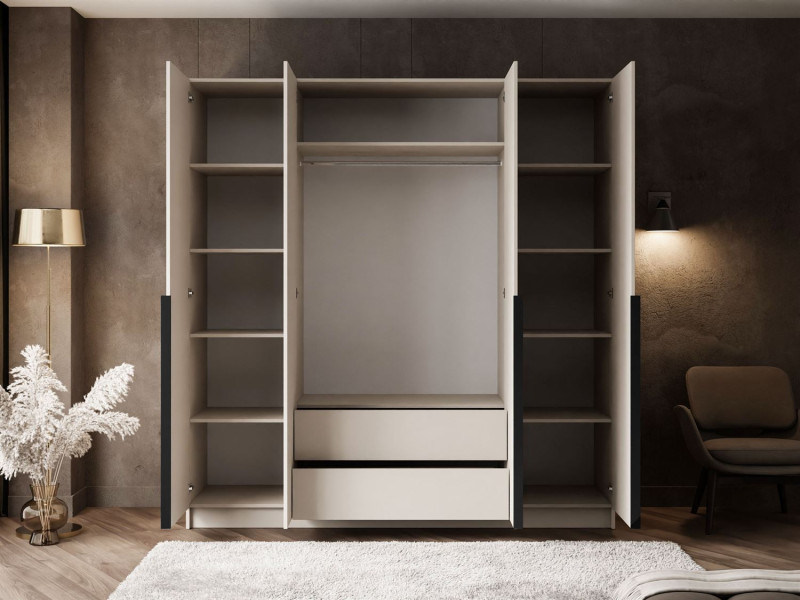 Szafa z lustrem AUREL 4D KASZMIR/złoty chrom