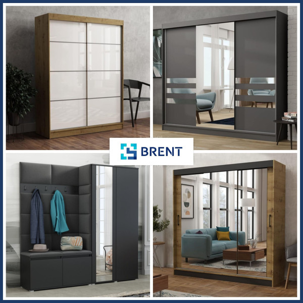 Szafa przesuwna CHELSEA 235 cm Garderoba Kamienny/Kaszmir