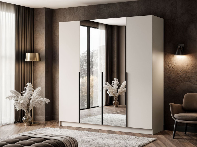 Szafa z lustrem AUREL 4D KASZMIR/złoty chrom