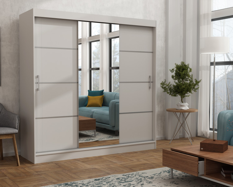 Szafa garderoba przesuwna WINDSOR 200 cm TOMY CZARNY