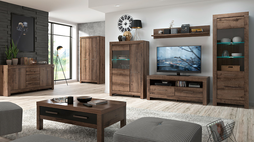 Szafa dwudrzwiowa Balin 98 cm dąb monastery/dąb czarny