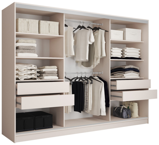 Szafa przesuwna z lustrem 280 cm TOP grafit