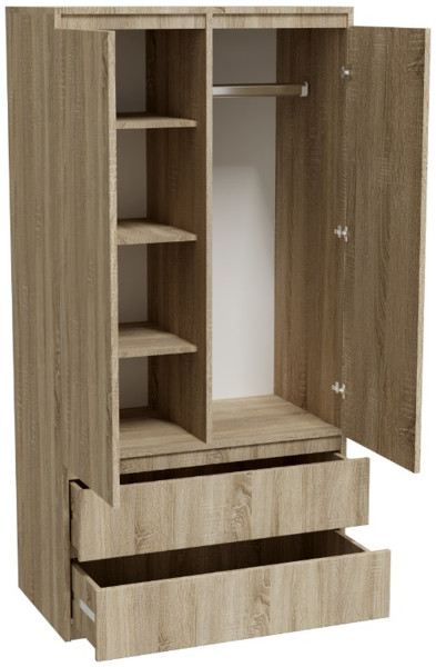 Szafa uchylna 90 cm z szufladami i wieszakiem MONTEGO dąb sonoma
