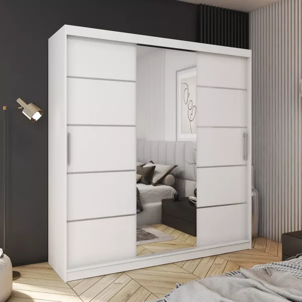 Szafa przesuwna z lustrem 200 cm HOT dąb sonoma