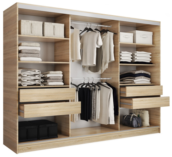 Szafa przesuwna 280 cm TOP grafit