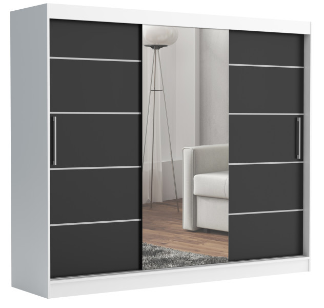Szafa przesuwna CHELSEA 235 cm Garderoba Kamienny/Kaszmir