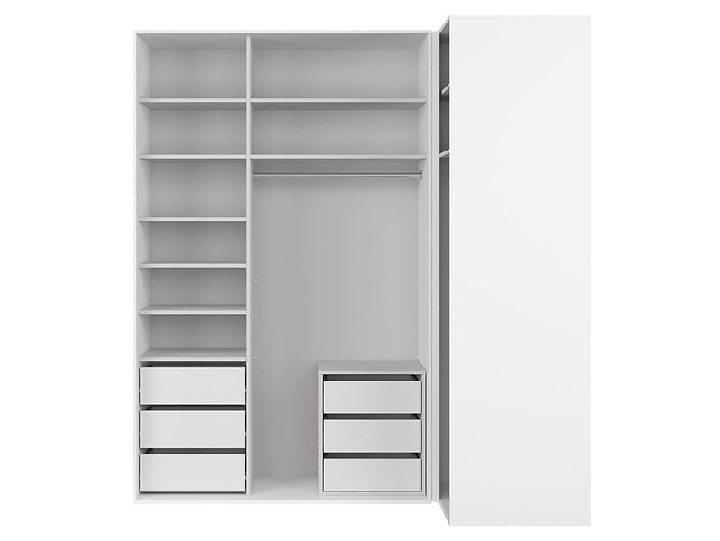 Szafa modułowa Flex 178 x 203 cm narożna z drzwiami grafit