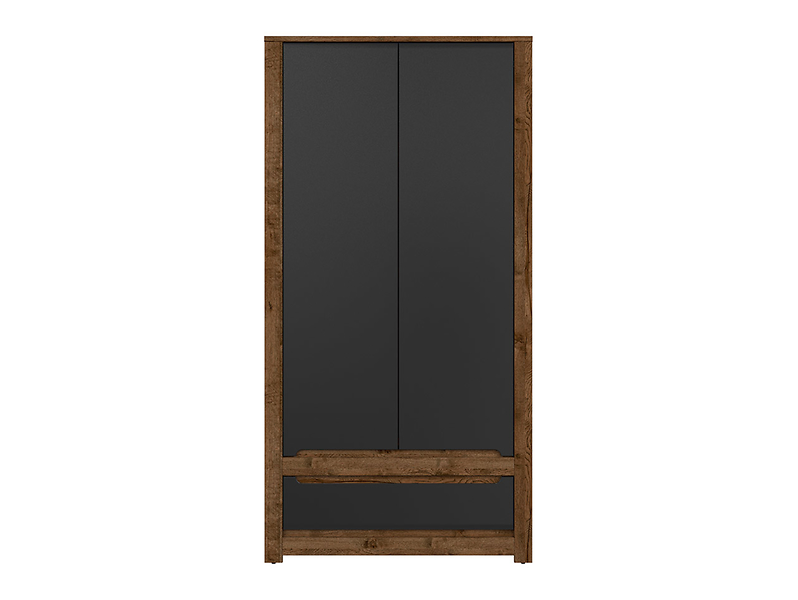 Szafa dwudrzwiowa Ruso 104 cm z szufladą dąb april/perłowy połysk